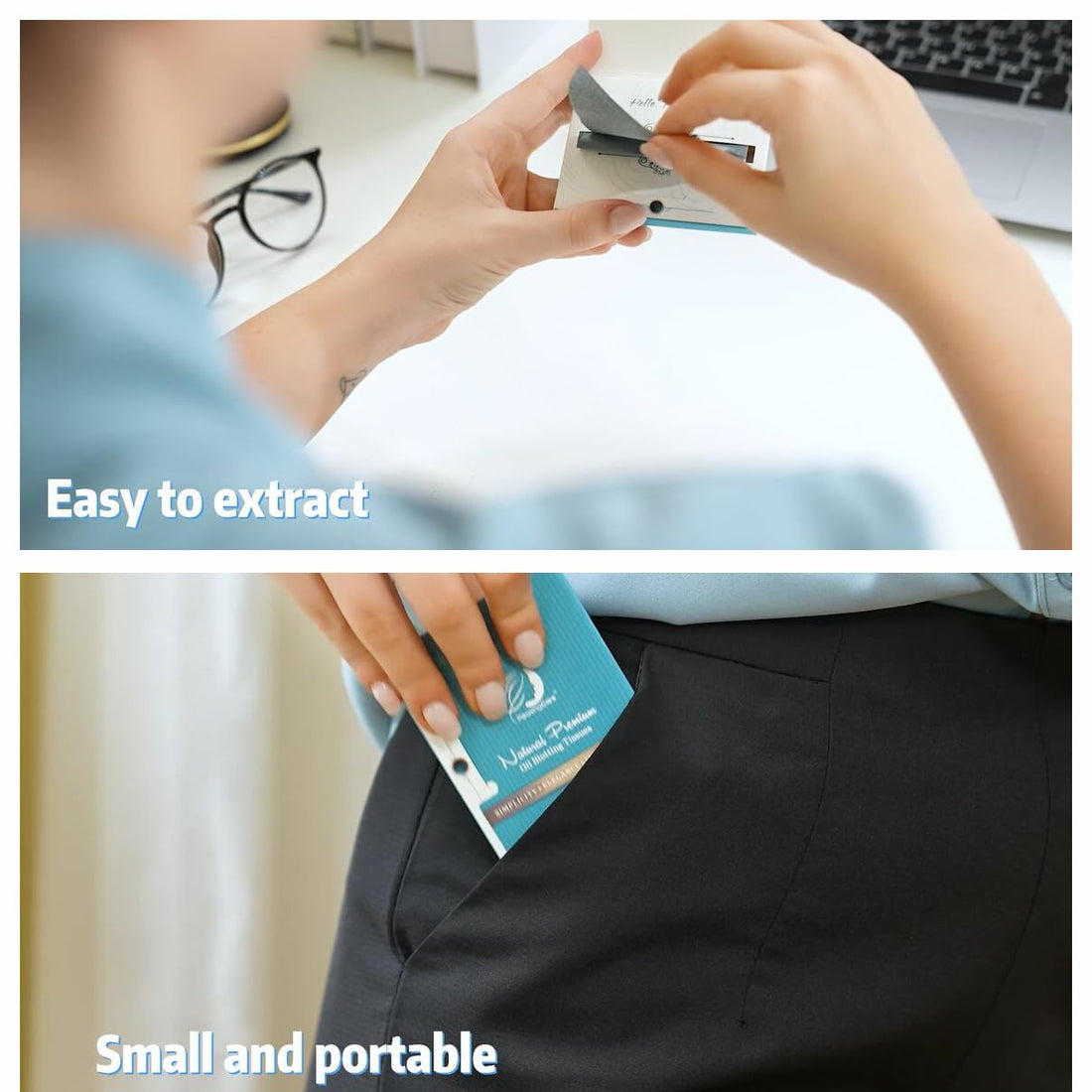 Natural Bamboo Charcoal Oil Absorbing Tissues - 100 Counts, Easy Take Out Design - Top Rated #1 Oil Blotting Paper, Premium Handy Face Blotting Sheets - Facial Skin Care or Make Up Must Have!