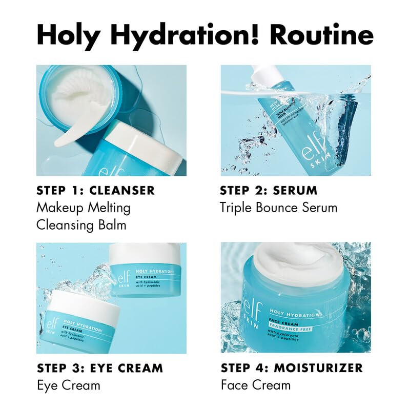 e.l.f. SKIN Mini Holy Hydration! Face Cream, Moisturizer For Nourishing & Plumping Skin, Infused With Hyaluronic Acid, Vegan & Cruelty-Free, 0.529 Oz