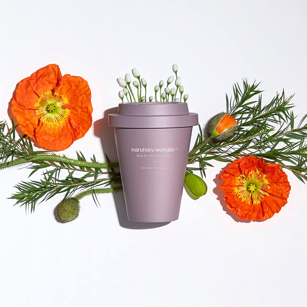 Haruharu Black Rice Fermented Facial Moisturizer Cruelty Free 95% Natural Ingredients Facial Cream Black Rice Cream 90Ml