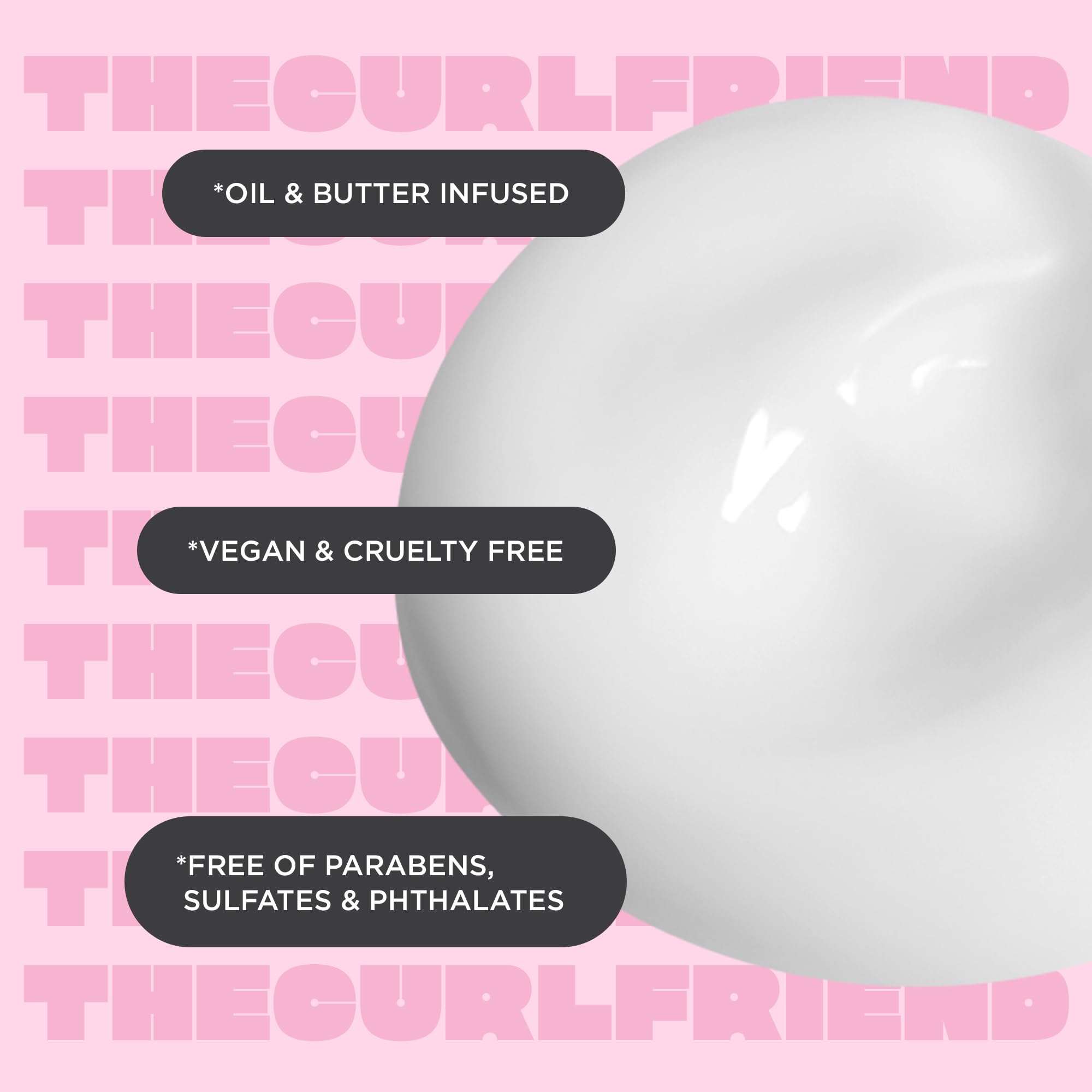 Cake Beauty Curl Defining Cream, The Curl Friend - Moisturizes and Defines Curls – For Frizz Control & Detangling - Avocado Oil, Soybean Oil & Shea Butter – For Curly Hair- 6 Fl Oz / 177 mL