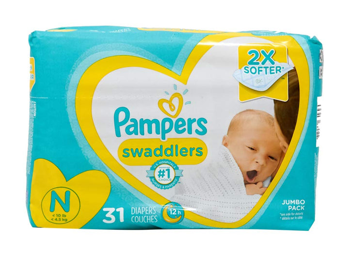 Diapers Newborn/Size 1 (8-14 lb), 31 Count - Pampers Swaddlers Disposable Baby Diapers, Jumbo Pack