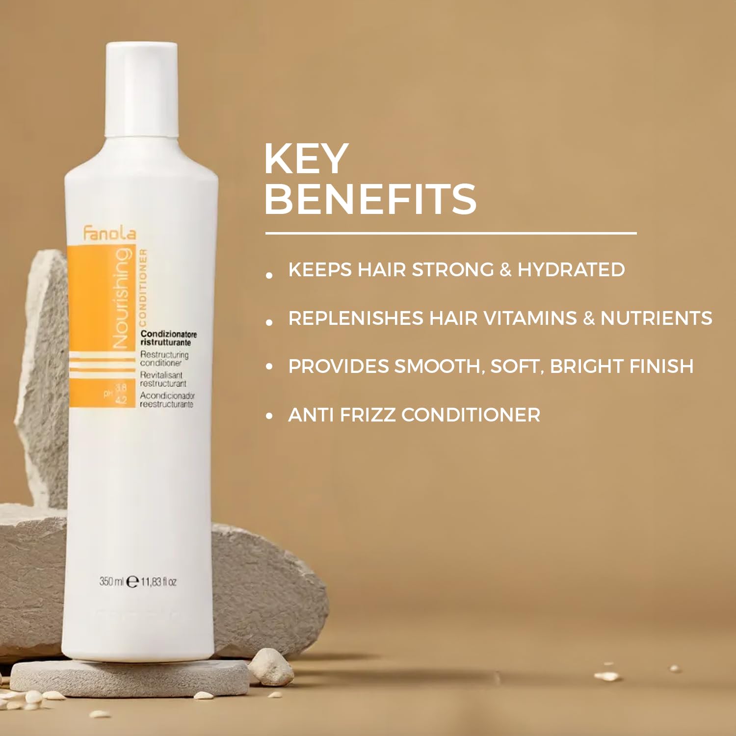 Fanola Nutri Care Restructuring Conditioner 11.8 oz - Deep Protein Conditioner for Dry, Damaged, or Chemically Treated Hair - Hydrating & Moisturizing Conditioning Formula for Soft and Silky Hair