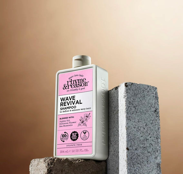 Rhyme & Reason Wave Revival Shampoo & Conditioner SET. 13 Fl. Oz. Each Bottle. To Define & Enhance Wavy Hair. Vegan Cruelty Free., White