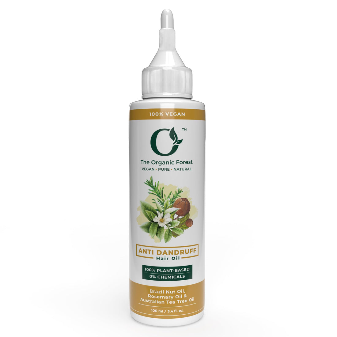 Anti-Dandruff Blend | Coconut, Neem, Tea Tree, Rosemary, Lemongrass Oils, Vitamin E | 100% Chemical-Free, Vegan