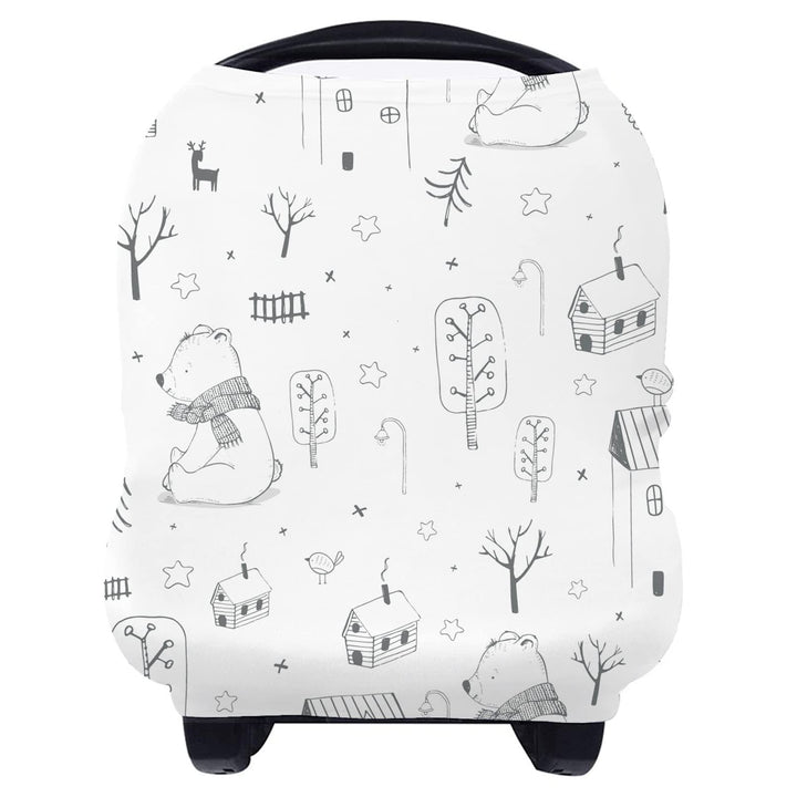 Yoofoss Nursing Cover Breastfeeding Scarf - Baby Car Seat Covers, Infant Stroller Cover, Strechy Carseat Canopy for Boys and Girls (Bear)