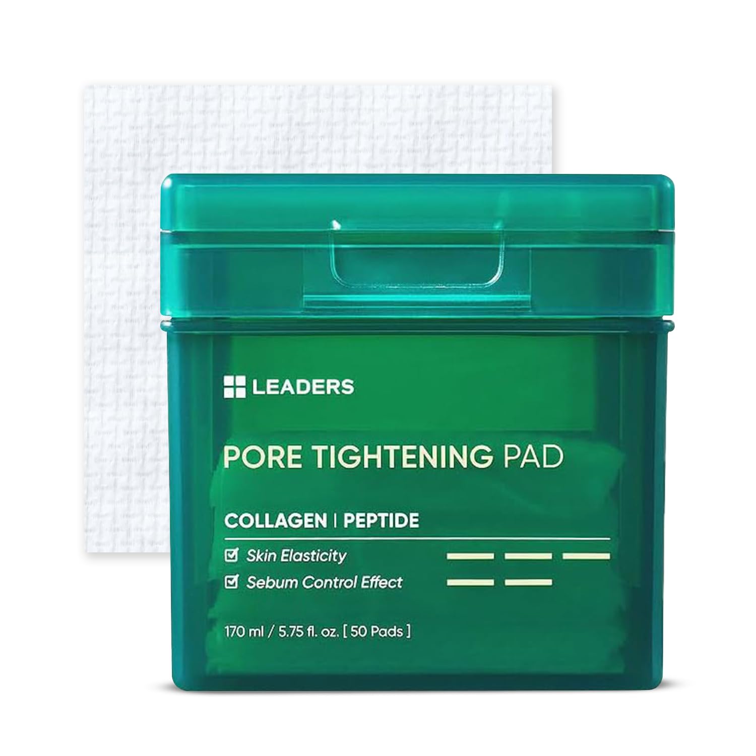 LEADERS Pore Tightening Toner Pad - Triple-Action Pore Improvement Skin Elasticity| Vegan-Certified | Clinically Proven Efficacy | Korean Skincare 50 Pads x 170ml