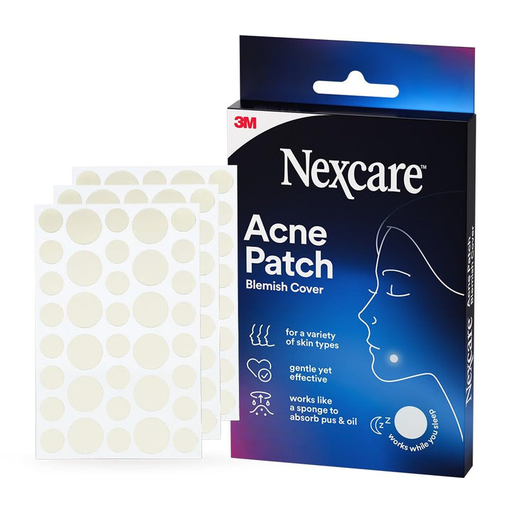 Nexcare Acne Patches, Pimple Patches for Face and Body, Hydrocolloid Patches Suitable for Most Skin Types - 108 Small and Medium Patches