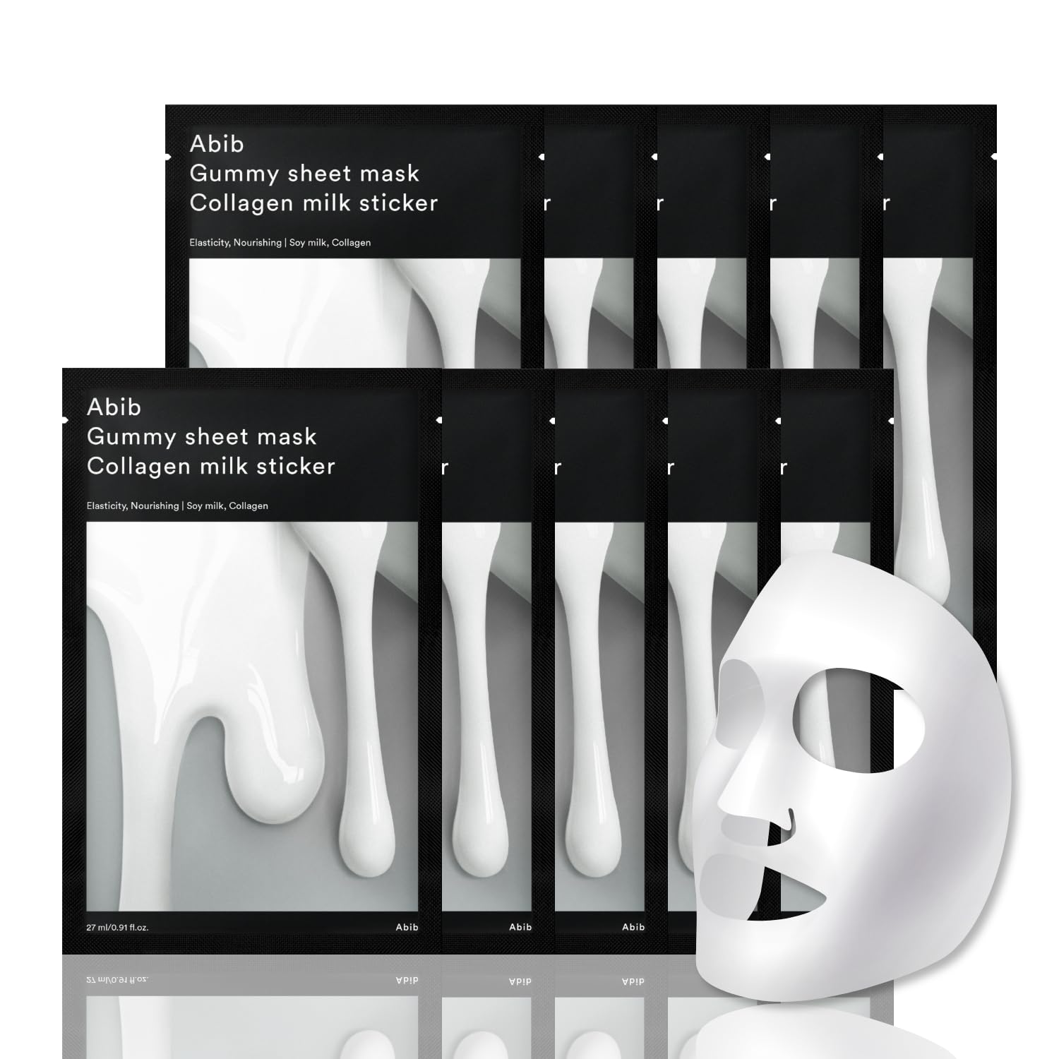 Abib Gummy Sheet Mask 10 Sheets Collagen Milk (Elasticity)