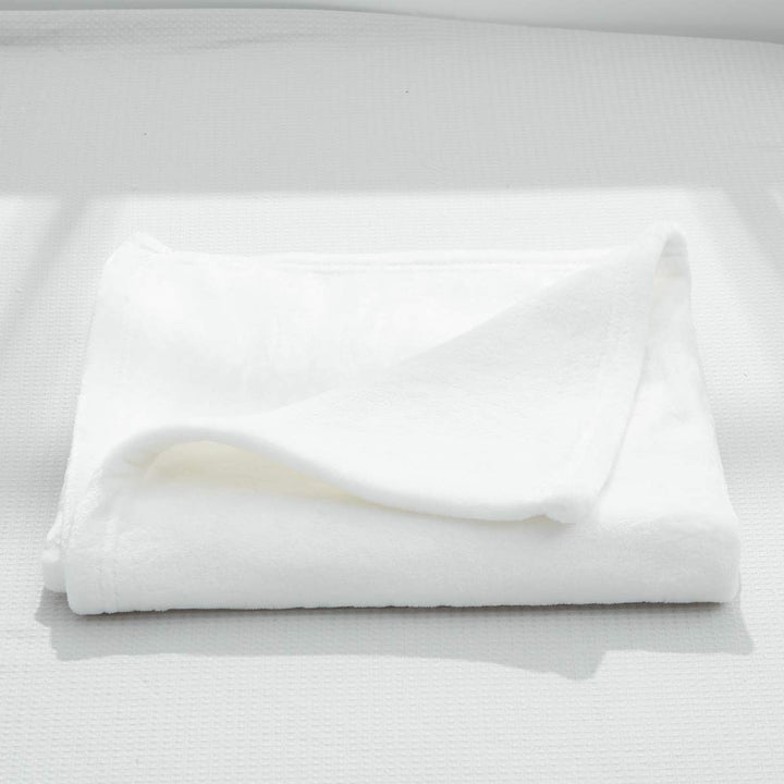 UOZZI BEDDING All-Season Ivory White Flannel Fleece Baby Blanket for Girls & Boys - Ultra Soft Plush Thin Kids Toddler Blanket for Crib, Pram Strollers, Sofa, 100% Microfiber Polyester 27x39