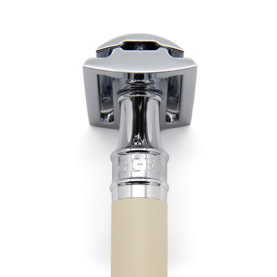 Ivory Rubber Coated , Short Handle : Edwin Jagger Double Safety Razor Ivory