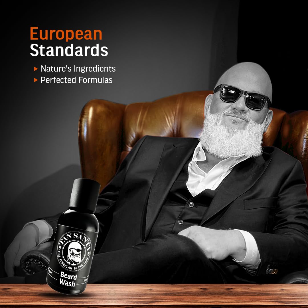 Tan Santa Beard Wash with Natural Moisturizers and Bergamot oil - Beard Wash for the Modern Man