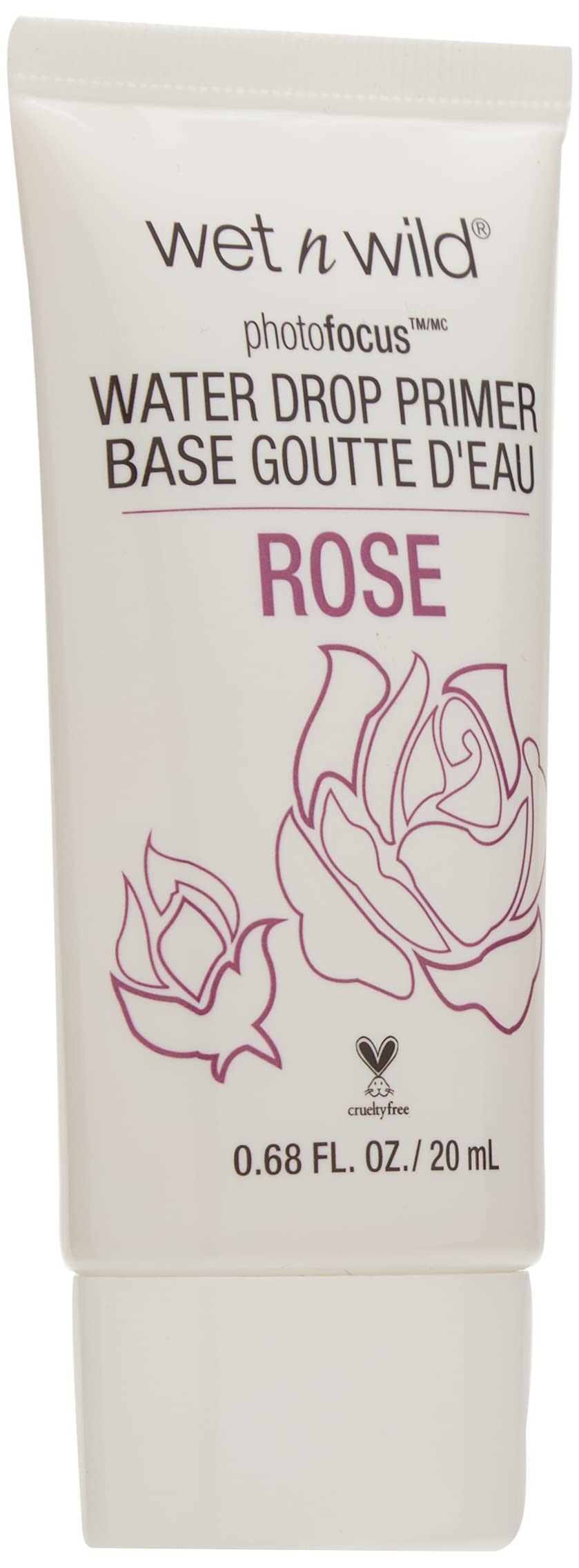 wet n wild Photo Focus Water Drop Primer, Hydrating Primer with Hyaluronic Acid, Cream-to-Liquid Texture, Cruelty-Free & Gluten-Free - Rose