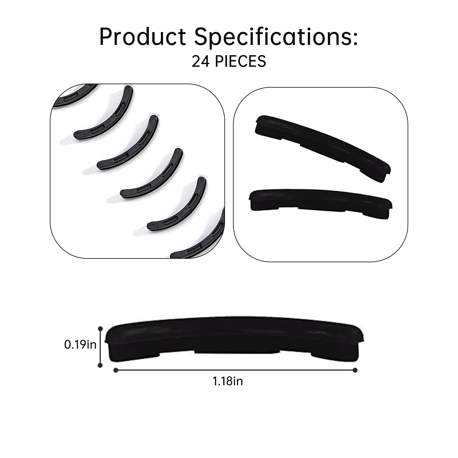 Eyelash Curler Refills Compatible with e.l.f.,Eyelash Curler Pads 24PCS,Silicone Lash Curler Refill Pads Compatible with e.l.f.,Black