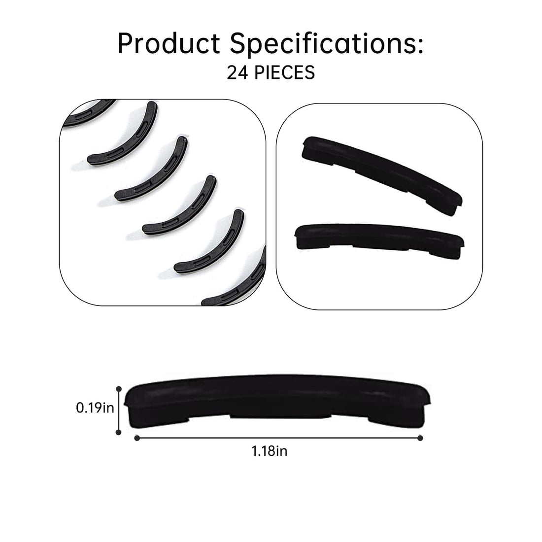 Eyelash Curler Refills Compatible with e.l.f.,Eyelash Curler Pads 24PCS,Silicone Lash Curler Refill Pads Compatible with e.l.f.,Black