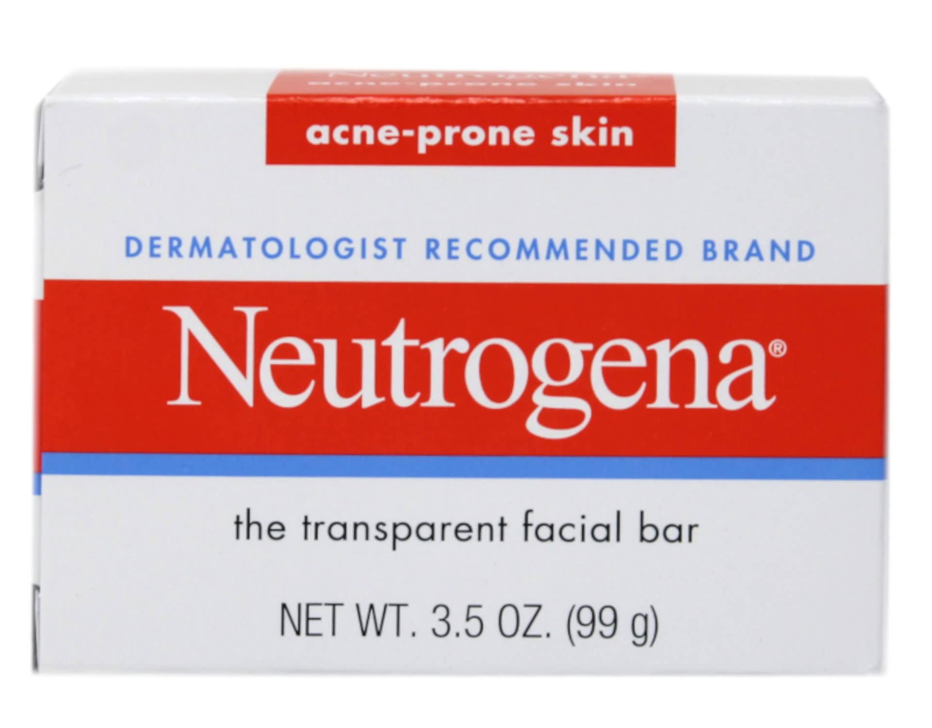 Neutrogena Transparent Facial Bars, Acne-Prone Skin Formula, 3.5 Ounce (Pack of 8)
