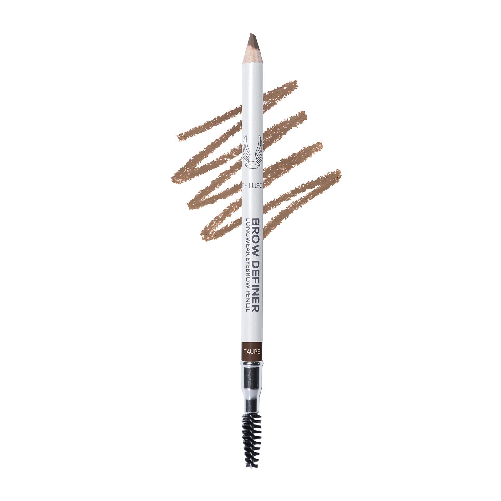 Brow Luxe Definer Pencil by Luscious Cosmetics. Sweat-Proof Eyebrow Pencil. Vegan and Cruelty Free. (Taupe)