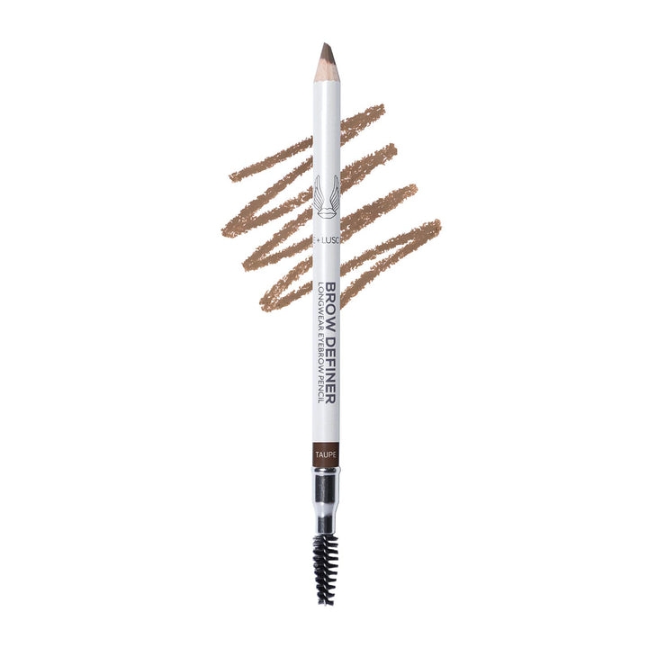 Brow Luxe Definer Pencil by Luscious Cosmetics. Sweat-Proof Eyebrow Pencil. Vegan and Cruelty Free. (Taupe)