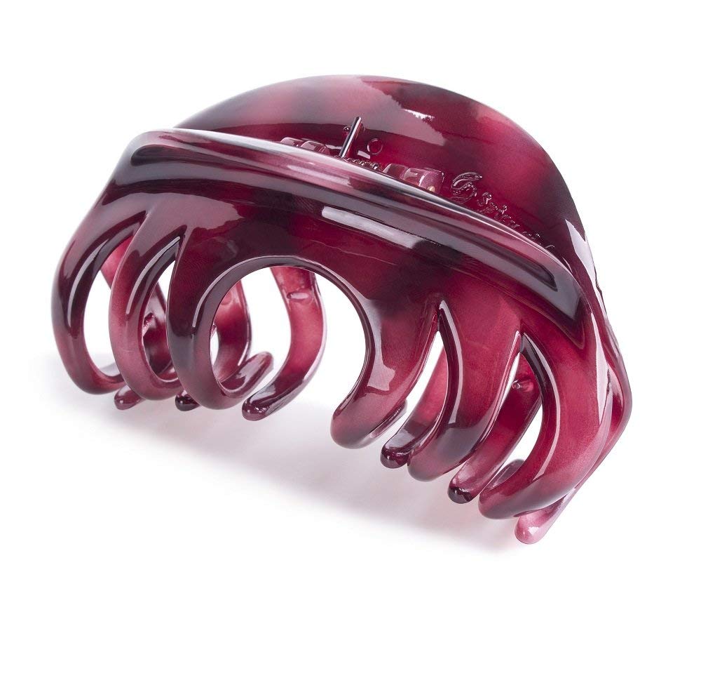 Rosette Large Chic Styling Hair Claw Clip Organic Glass Hair Clips Clamps Indoor Outdoor Hair Grip Hairpins Hairgrip for Women and Girls Hair Barrettes For Thick Hair (wine red) by Rosette