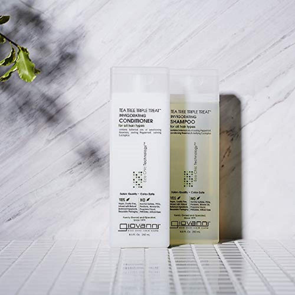 Giovanni Invigorating Shampoo Tea Tree Triple Treat 8.5-Ounce Bottles (Pack of 3)