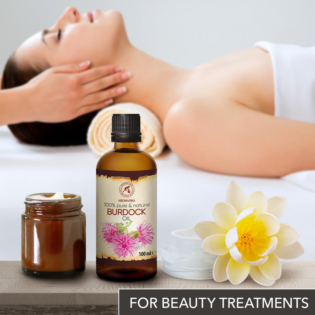 Burdock Root Oil 3.4 FL Oz - 100% Pure & Natural - Arctium Lappa for Hair & Scalp - Good benefits for Skin - Hair - Face - Body care - Glass Bottle - Oils Burdock