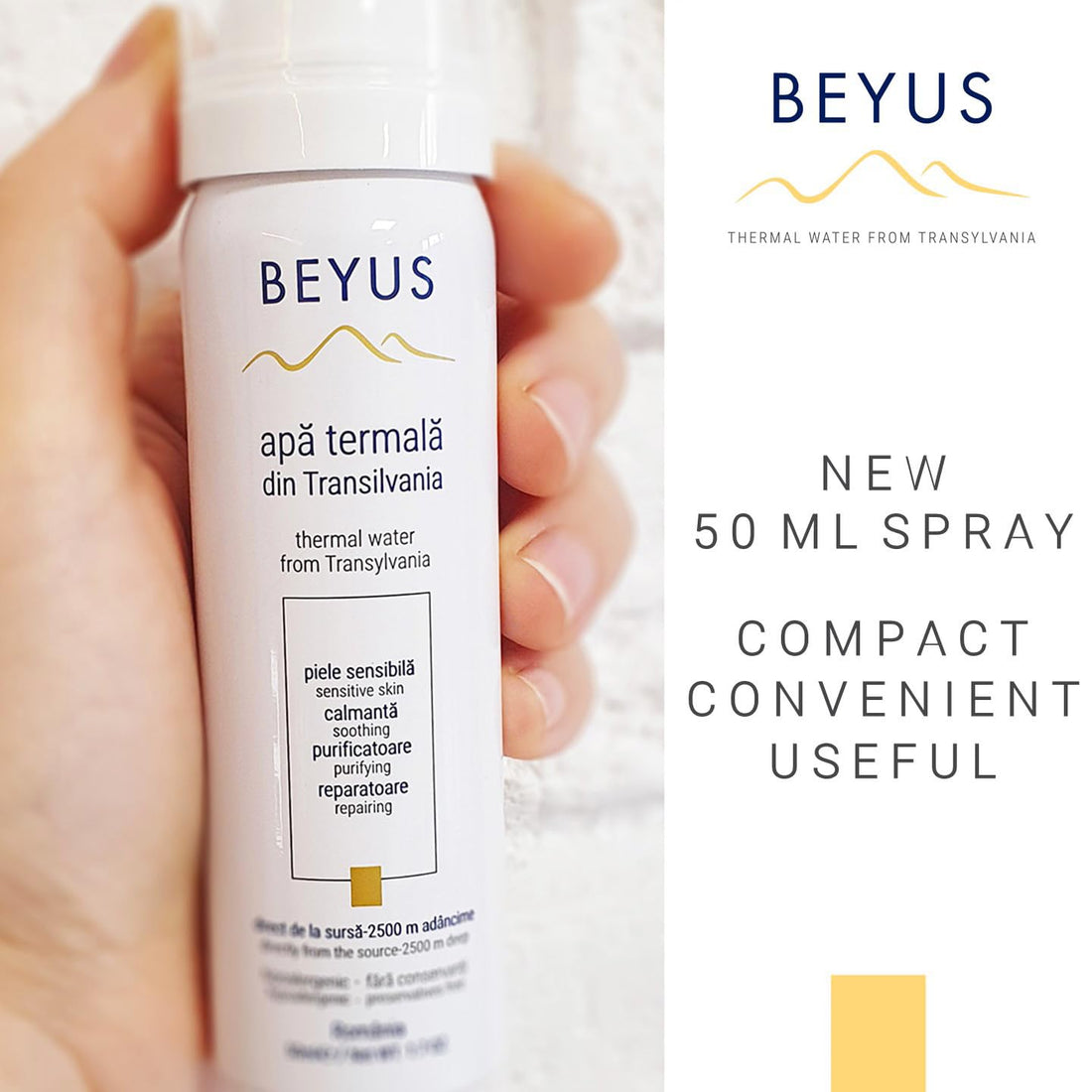 Beyus Transylvania Thermal Water|No contact with propellant no contact with the outside environment|Hydrating Soothing Calming|Senzitve Skin Skin Irritations Blemishes