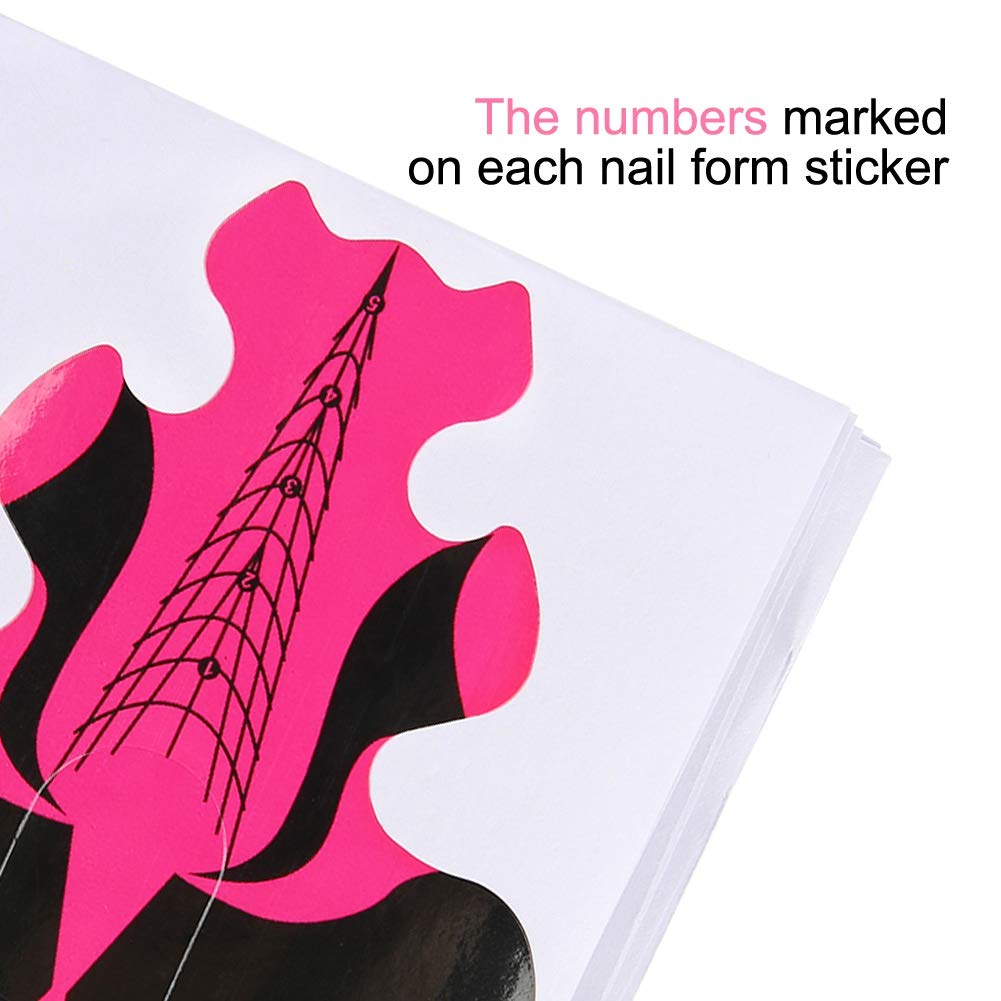 Rotekt 100pcs Nail Forms for Nail Extension UV Builder Gel Paper Tray Nail Art Accessories