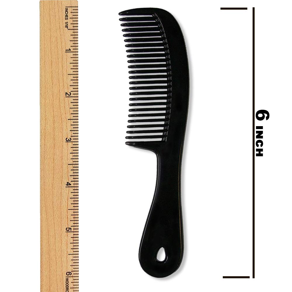 HAIR COMBS – PLASTIC HAIR COMBS - POCKET HAIR COMBS - HAIR COMBS FOR MEN - HAIR COMBS WITH HANDLE – UNBREAKABLE COMB - PACK OF 6
