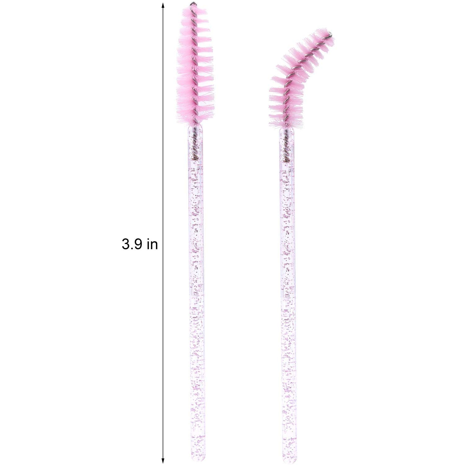 Tbestmax 300 Disposable Mascara Wands Spoolies Eye Lash Brush for Eyebrow/Eyelash Extension Pink