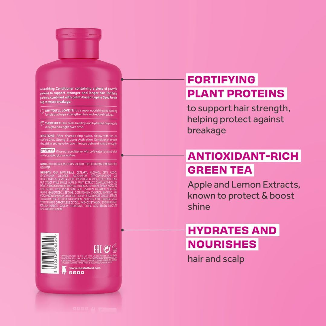 Lee Stafford Hair Growth Conditioner | Grow Strong & Long Collection - Best Thickening Regrowth Treatment for Thinning Hair Loss & Fine Hairs, Deep Conditioning, Sulfate Free, Men & Women, 16.9 Fl Oz