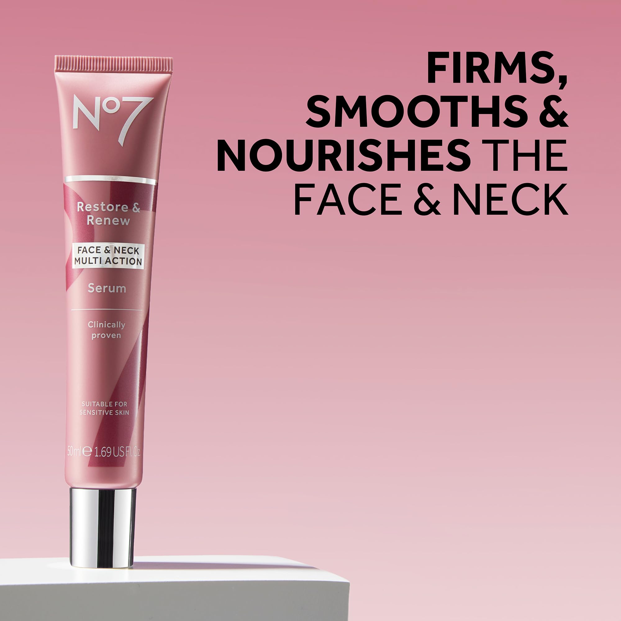 No7 Restore & Renew Face & Neck MULTI ACTION Serum 50ml