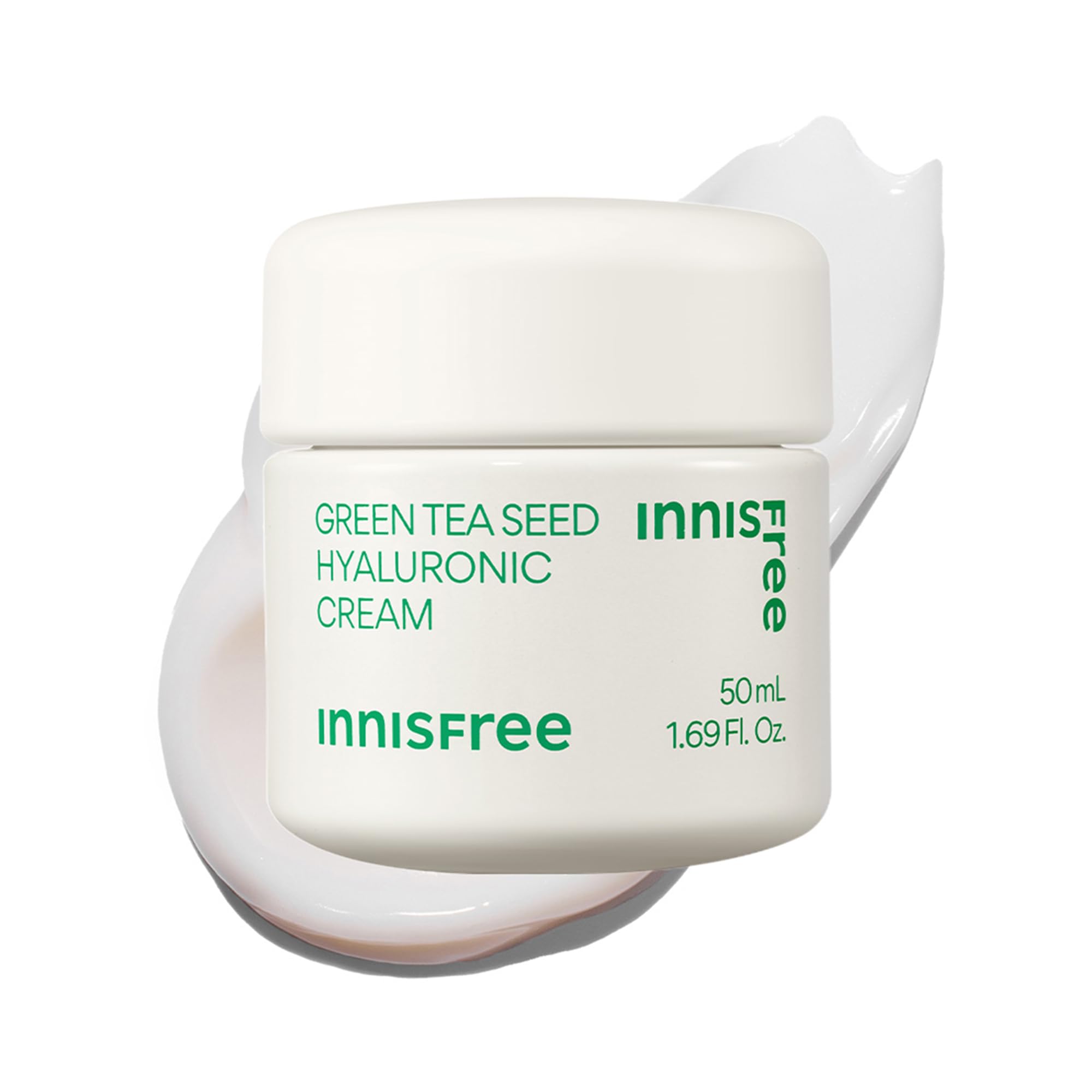 innisfree Green Tea Seed Hyaluronic Acid Cream With Barrier Boosting Complex and Ceramide, Korean Hydrating Face Moisturizer and Balancing Cream