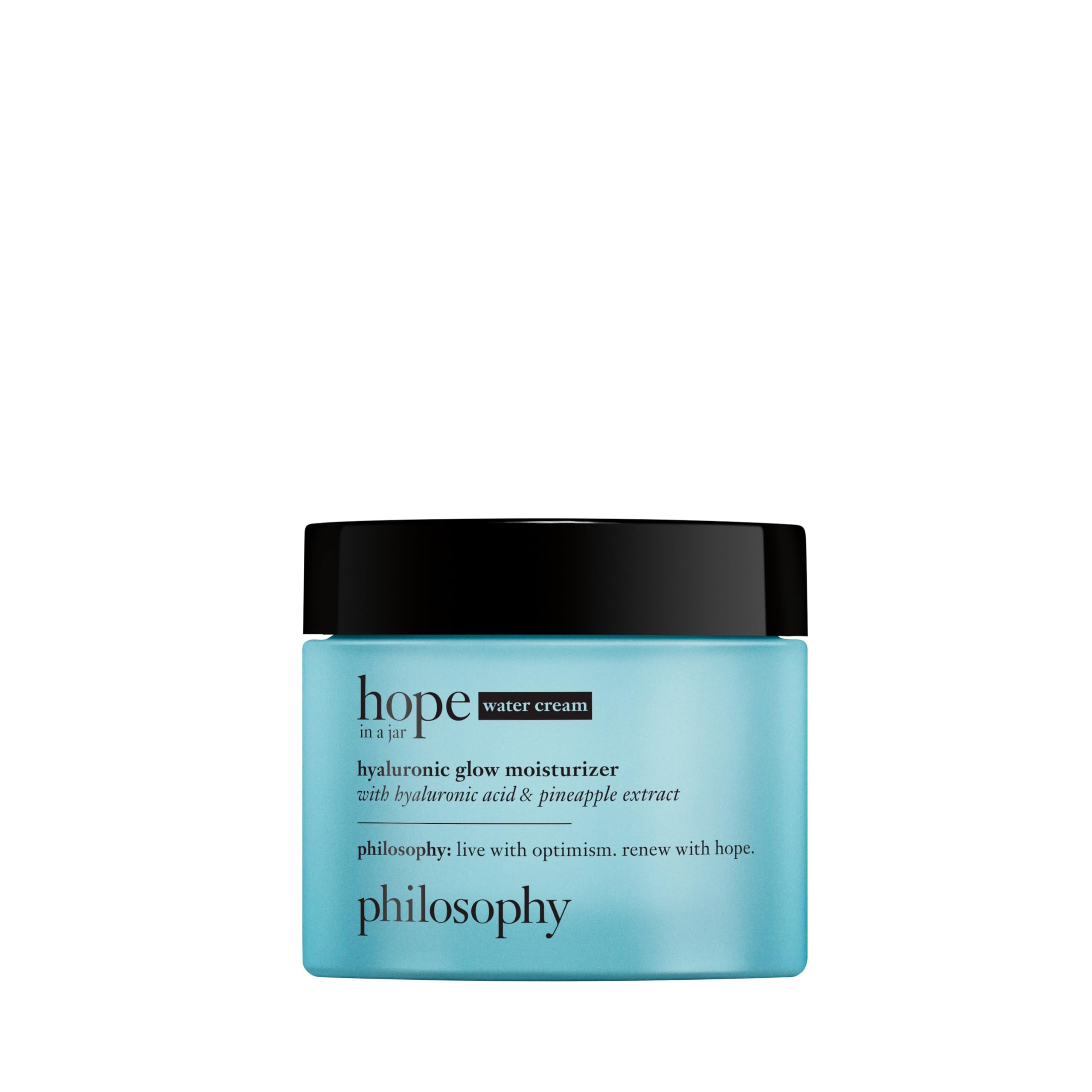 philosophy hope in a jar glow water cream face moisturizer - with hyaluronic acid & pineapple extract provides 72-hour hydration & primes skin for makeup 2 fl oz