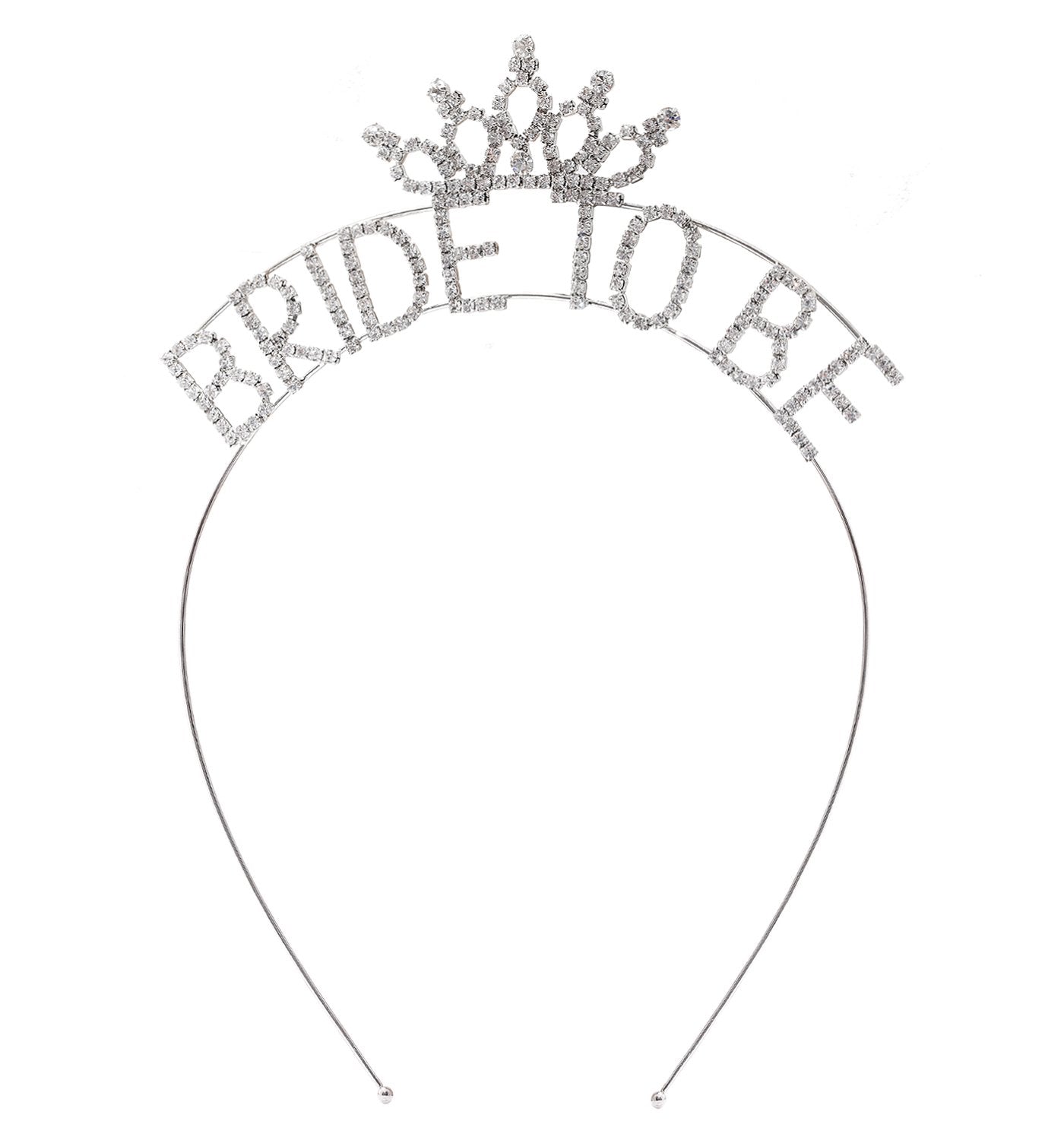 DAXI Bride To Be Crown-S: Glittering Bridal Tiaras Bride To Be Tiaras Rhinestone Bridal Shower Headbands Bachelorette Party Crowns Bridal Accessories Wedding Favors (Silver)