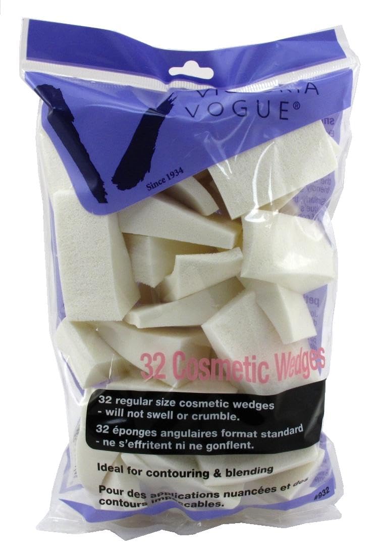 Victoria Vogue Cosmetic Wedges Latex 32 Count Regular Size by Victoria's Secret by Victoria Vogue