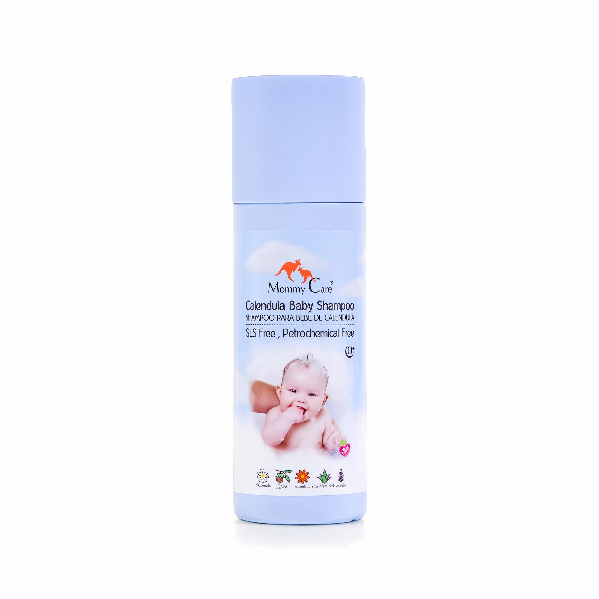 Mommy Care Natural Baby Shampoo – Gentle & Nourishing Calendula Shampoo for Newborns, SLS-Free, Vegan & Cruelty-Free, 200 ml / 6.76 fl oz