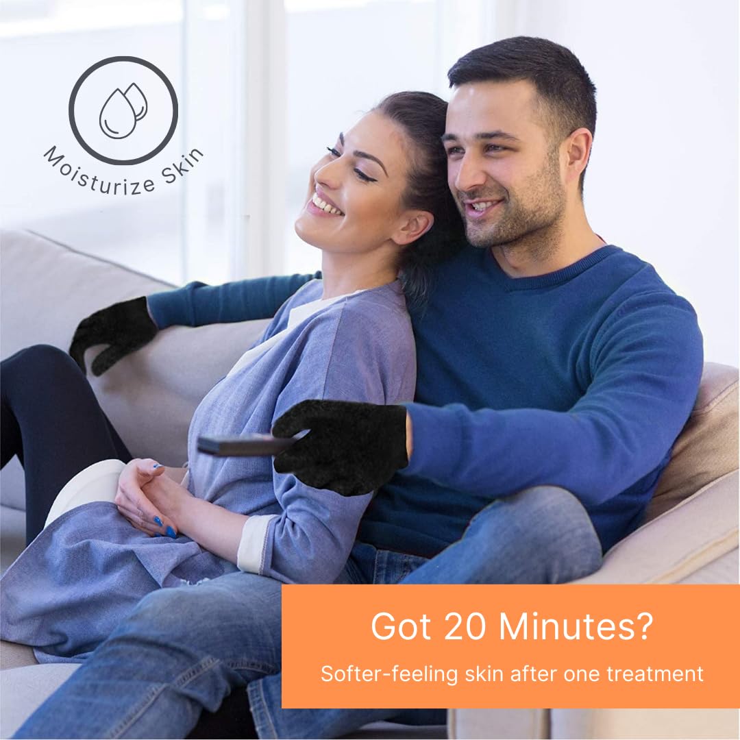 NatraCure Black Hydrating Gel Moisturizing Gloves - Hand Moisturizer Gloves for Dry & Chapped Hands - Lotion Spa Gloves for Cracked Hand Skin, Aging Hands & Cuticles - Overnight Dry Hand Treatment