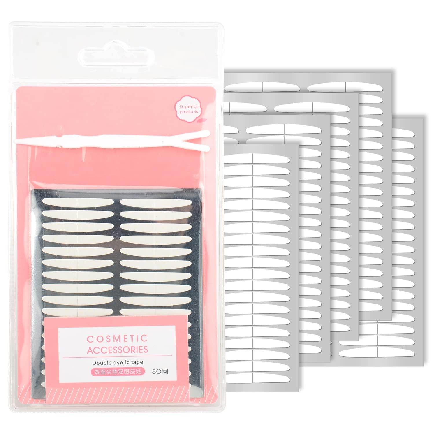 Pormasbenzer 2 Pack Of 100 Pairs: 400Pcs3/200Pairs Ultra Invisible Two-Sided Sticky Double Eyelid Tape Stickers, Instant Eyelid Lift Without Surgery, Perfect For Hooded, Droopy, Uneven, Mono-E