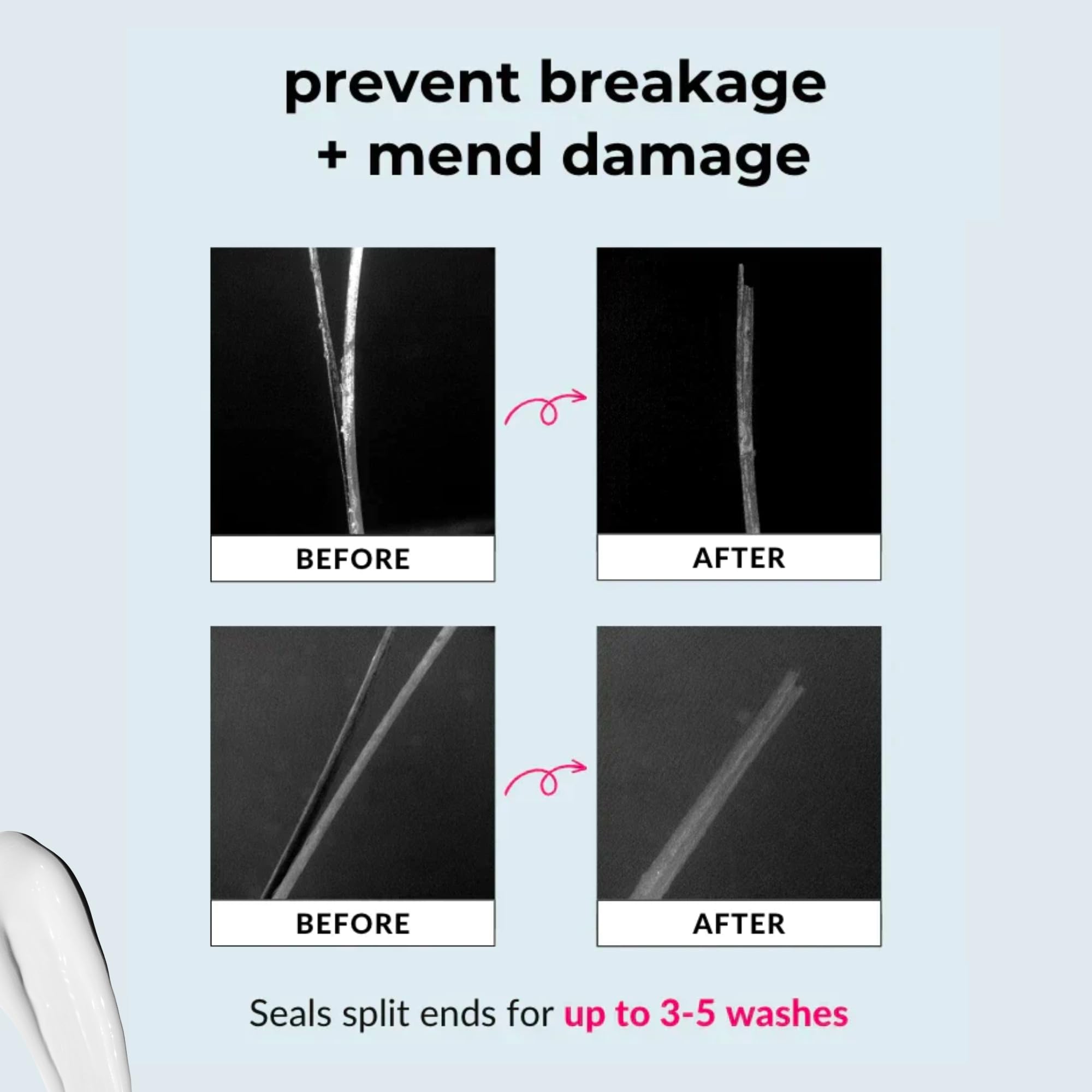 Love Ur Curls - Split End Mender Restorative Leave in Treatment, for Dry, Damaged Hair, Hydration, Prevent Breakage & Seals Split Ends, 50mL