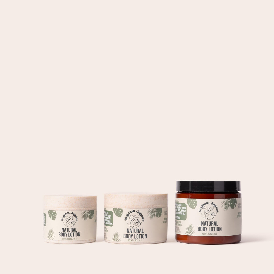 Organic Jaguar Natural Body Lotion, 8 oz, Moisturizer With Essential Oils, Vitamin E Oil, Beeswax, Extra Virgin Olive Oil, Raw Honey, Mango Butter, Sulfate & Paraben Free Body Care, Tropical Scent