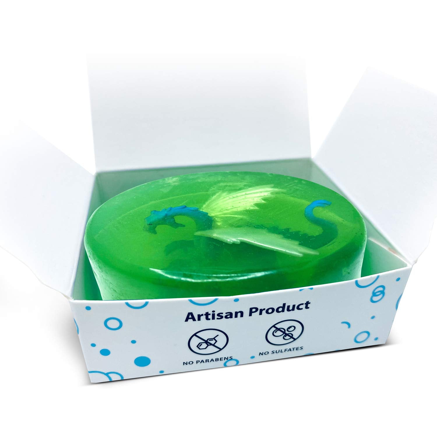 Relaxcation 1 Soap Bar For Kids With Toy Inside Cute Dragon Surprise - Natural Green Apple Kids Soap - Safe For Skin - For Hand, Face and Body Wash - Handmade in USA