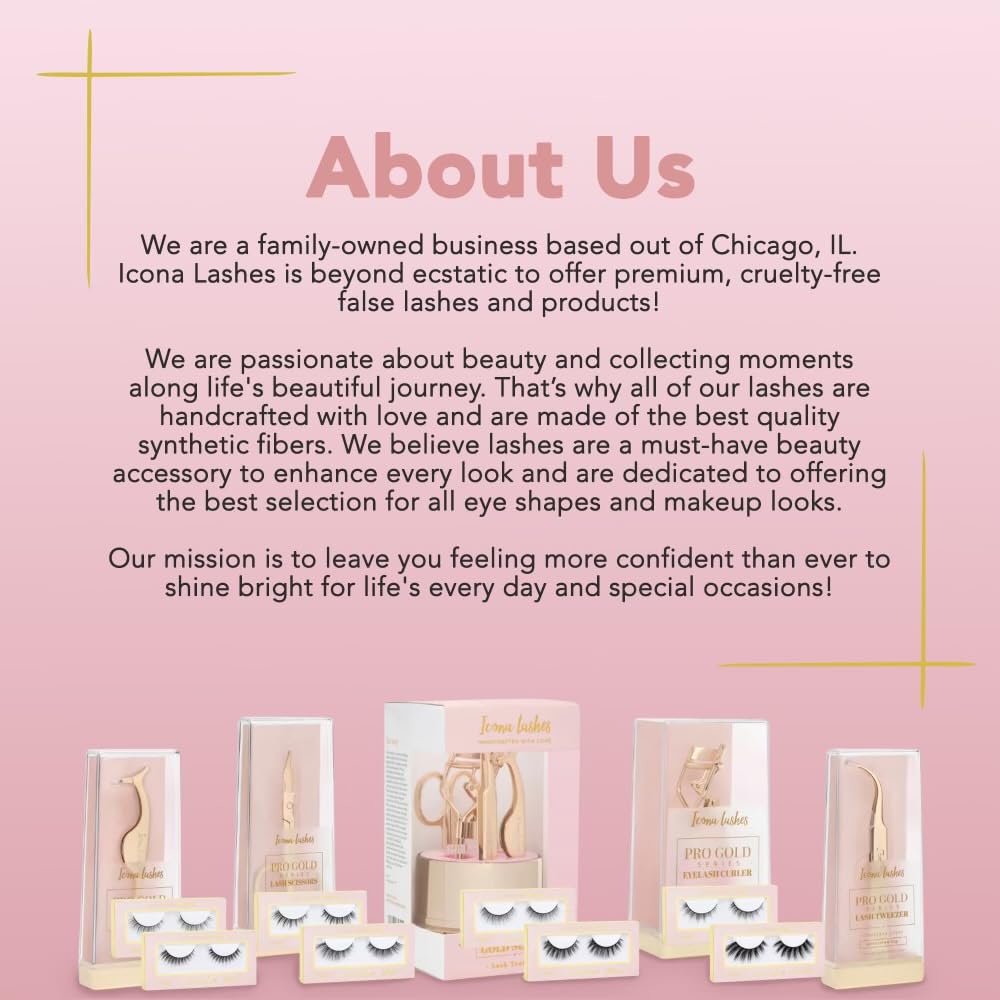 Icona Lashes Premium Quality False Eyelashes | Make Him Miss Me | Wispy & Flirty | Natural Look and Feel | Reusable | 100% Handmade & Cruelty-Free