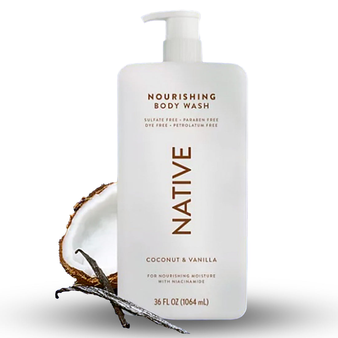 Native Body Wash - Coconut & Vanilla - Sulfate Free - 36 Fl Oz