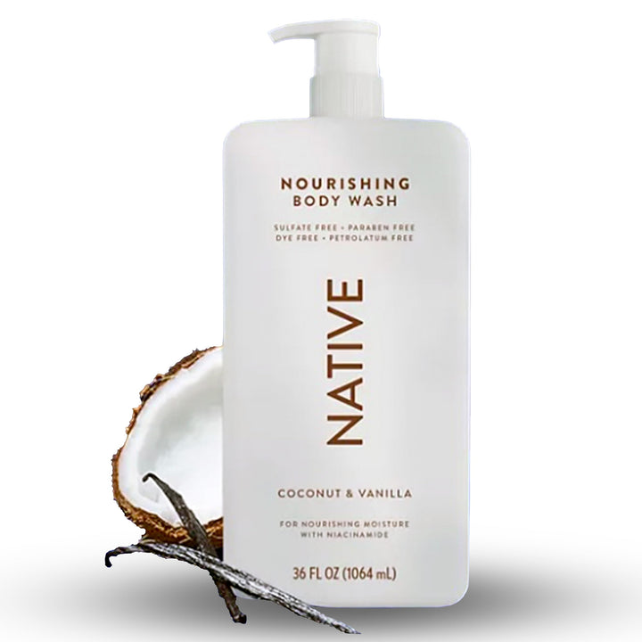 Native Body Wash - Coconut & Vanilla - Sulfate Free - 36 Fl Oz