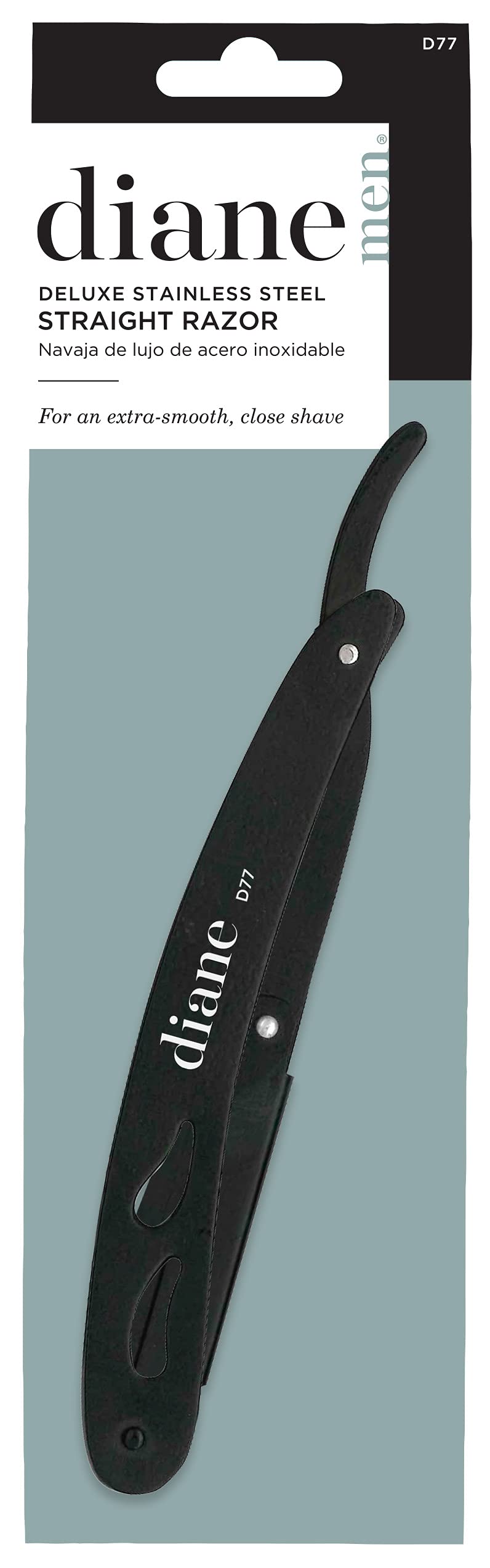 Diane Professional Straight Edge Shaving Razor, Black, 0.15 lb