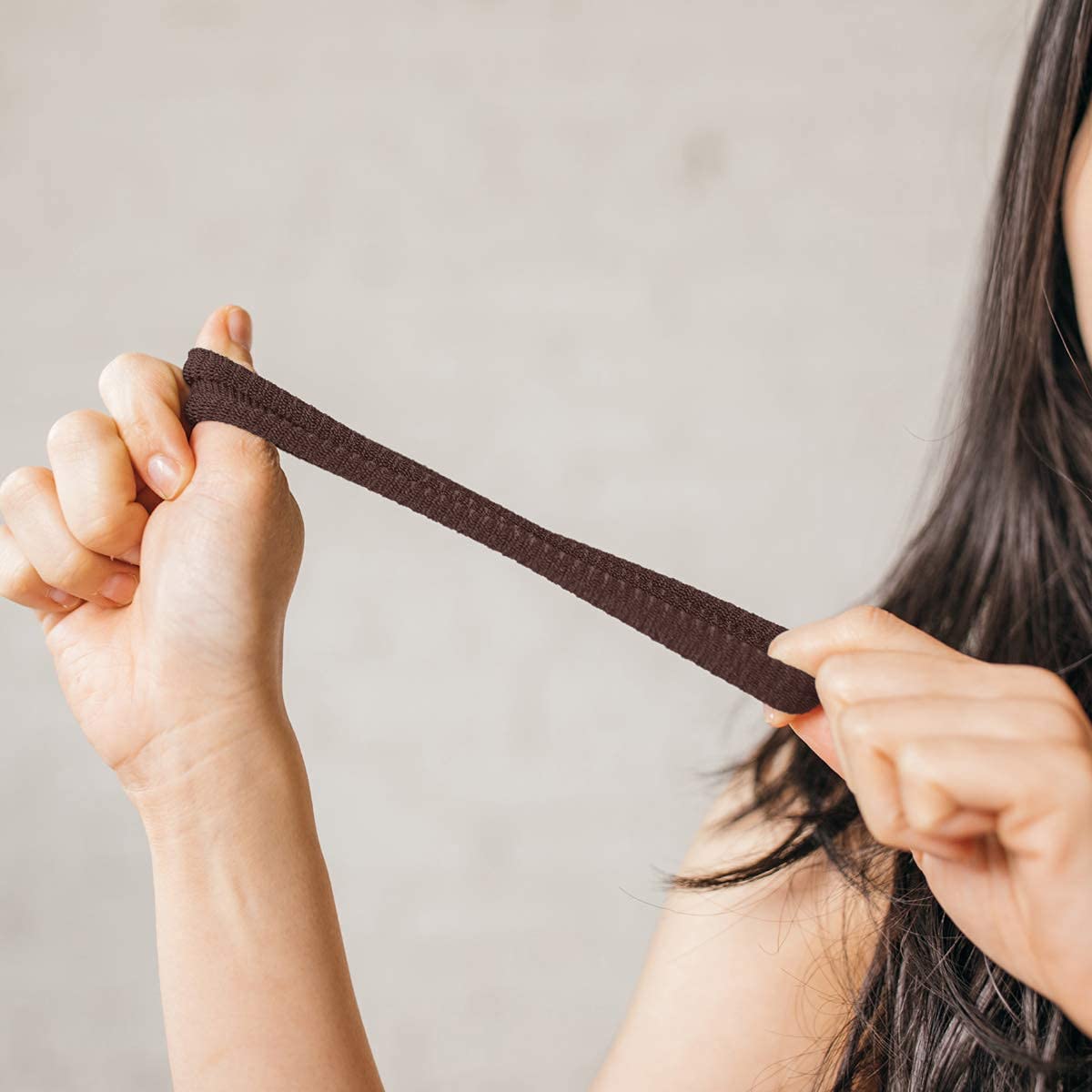 Burlybands Large Hair Ties for Thick Heavy or Curly Hair. No Slip No Damage Seamless Ponytail Holders Scrunchies Sports Thick Hair Ties (Brown 8 Pcs)