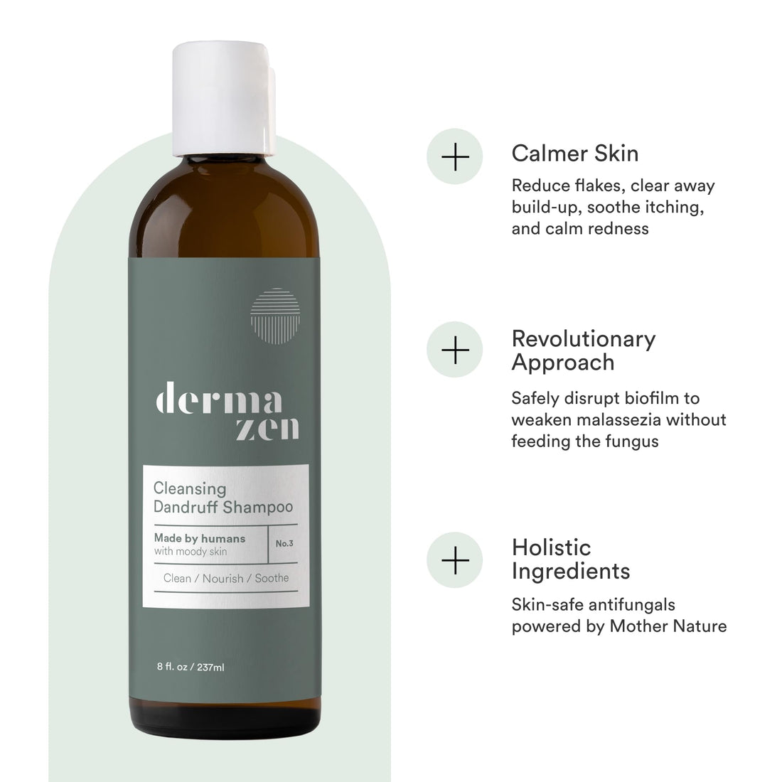 Dermazen Cleansing Dandruff Shampoo for Seborrheic Dermatitis, Reduce Flakes, Soothe Itching and Improve Scalp Health