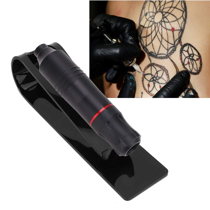 Tattoo Pigment Cup, Tray Frame Holder, Transparent Tattoo Pen Holder Tattoo Machine Holder Tool Holder for Tattoo Tattoo Machine Holder Stand for most Tattoo Machine Guns(black)