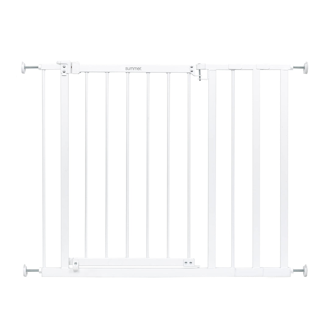 Summer Infant Everywhere Extra Wide Walk-Thru Safety Pet and Baby Gate, 28.75 - 39.75 Wide, 30 Tall, Pressure or Hardware Mounted, Install In-between Rooms, Doorways & Stairways - White Metal