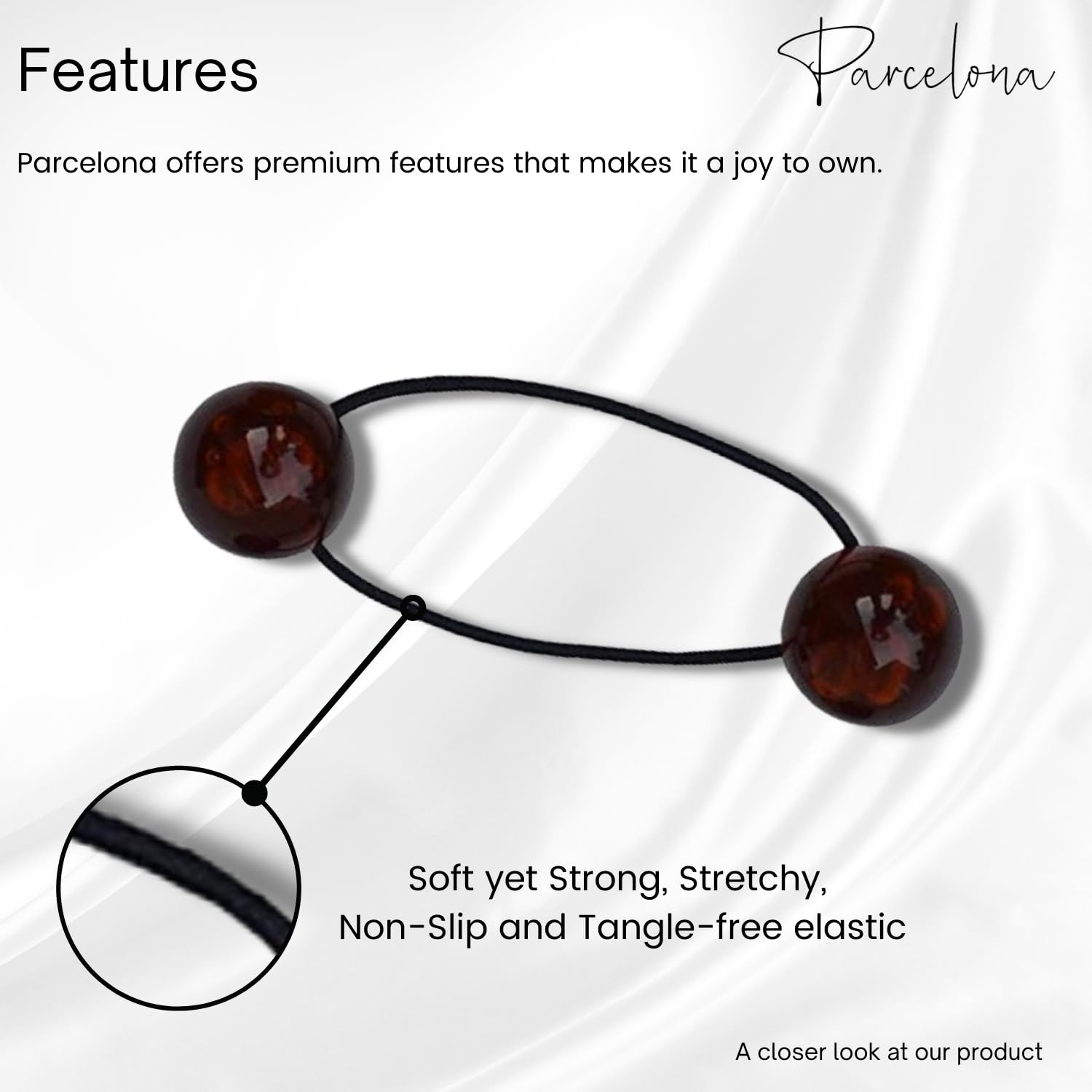 Parcelona France BOULI Ball Stretchable Ponytail Holder Elastic Hair Ties Bands Ponies