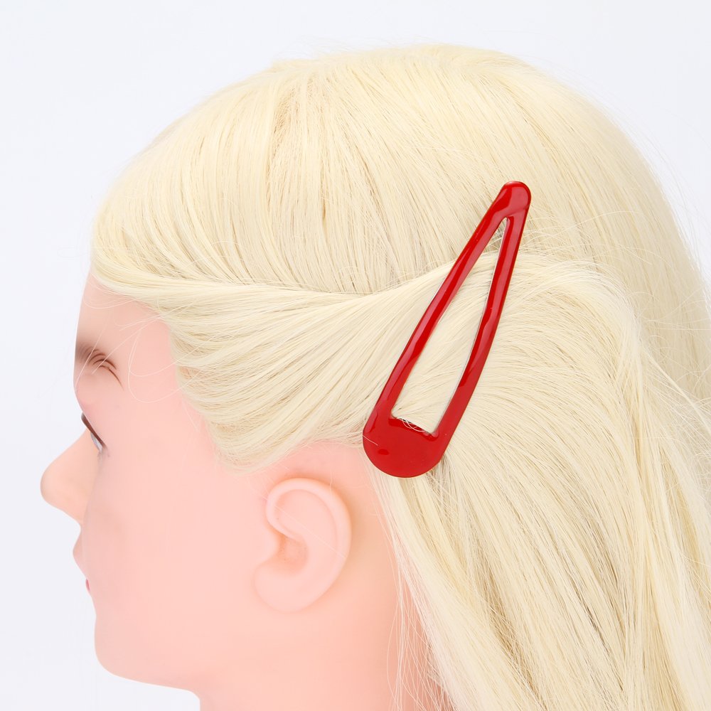 LONEEDY Pack of 10 Large Metal Stoving Varnish Hair Snap Clips,3.5 inch Long No-slip Hair Clips Barrettes For Women and Girls (Mixed color)